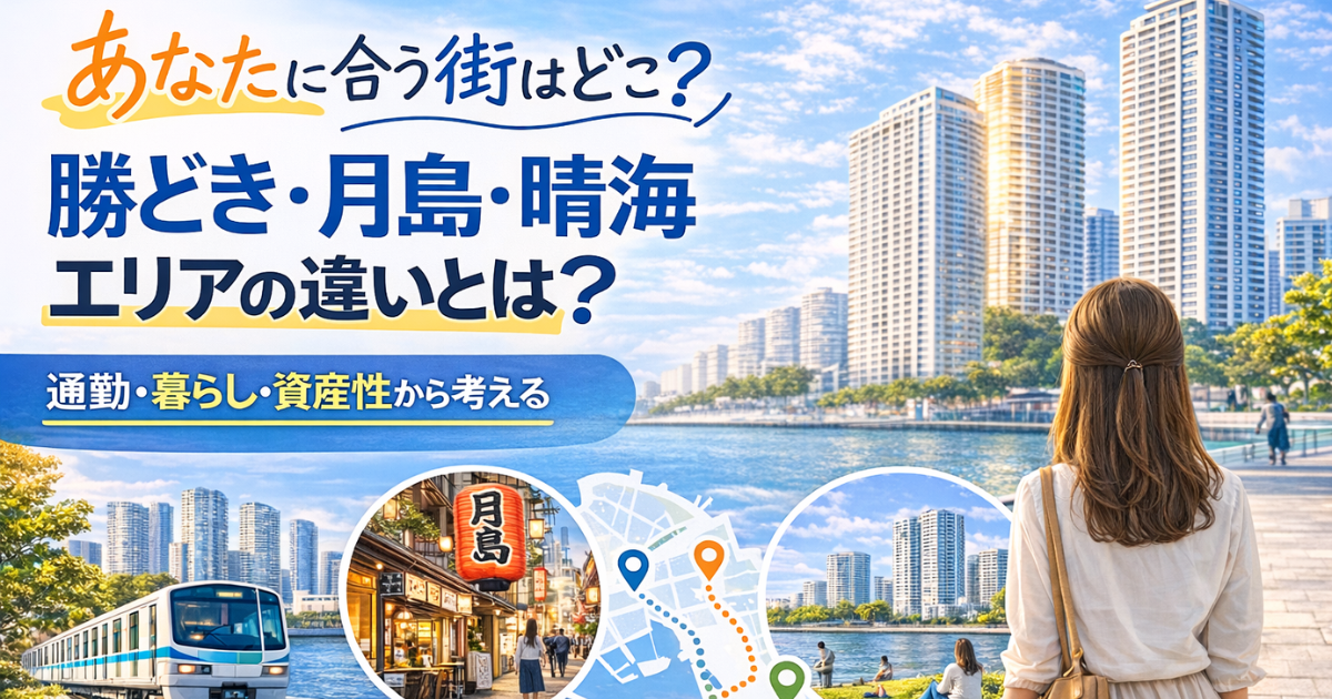勝どき･月島･晴海エリアの違いとは?通勤･暮らし･資産性から考える