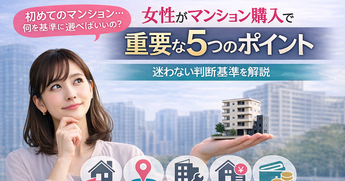 女性がマンション購入で重要な5つのポイント｜迷わない判断基準